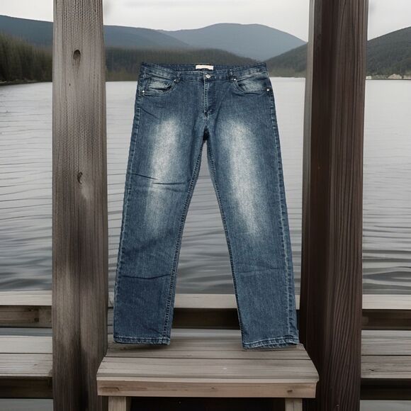 Refinery Republic Tapered Jeans Mens 40x32 Measures 41x30.5 Blue Denim - Picture 1 of 10